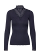 Rosemunde pitsiga siidist pluus, navy
