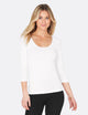 Boody (Scoop) 3/4 SleeveTop, white