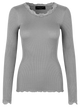Rosemunde siidist pluus, light grey melange
