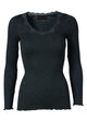 Rosemunde siidist pluus, dark grey melange