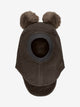 HUTTEliHUT alpaka tuttidega vanutatud villast tuukrimüts, Dark Brown Melange