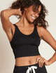 Boody Shelf Bra Crop Top, Black