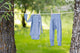 Cosilana püksid laia vööga, meriinovill+siid+puuvill, melange blue