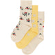 MiniPop® mustriga bambussokkide 3 pakk, Flower Mix