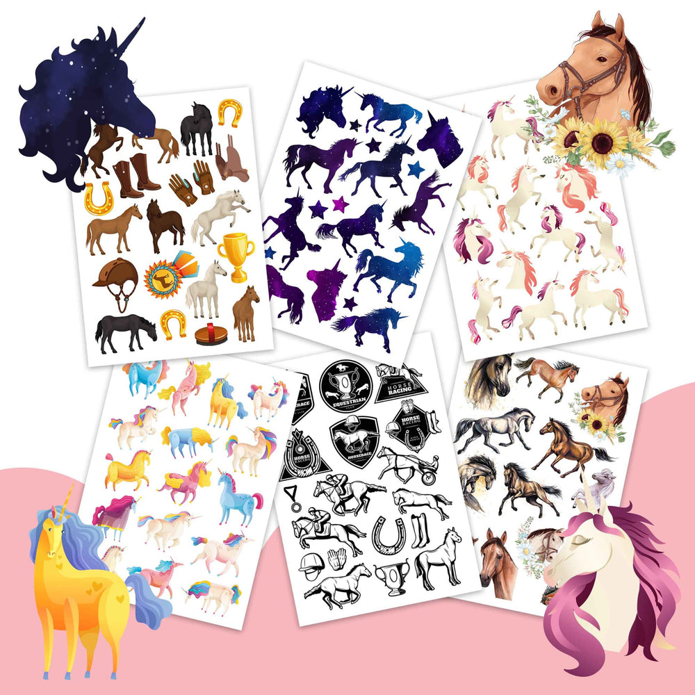 Papierdrachen ajutine tattoo, Hobused