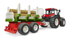 Bruder ROADMAX traktor koos metsaveohaagise ja 3 puutüvega