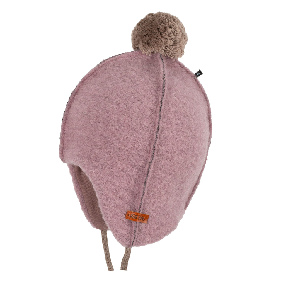 Pure Pure vanutatud meriinovillast müts, Mauve