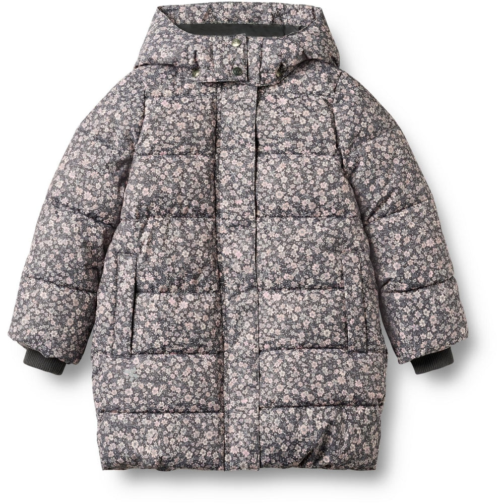 Wheat Laste talvejope - Puffer Coat Yrsa, dark charcoal flowers