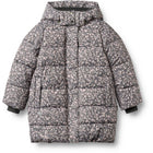 Wheat Laste talvejope - Puffer Coat Yrsa, dark charcoal flowers