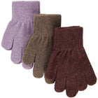 Mikk-Line lambavillaga sõrmikud, 3 pakk, dark mink/slate black/chalk violet