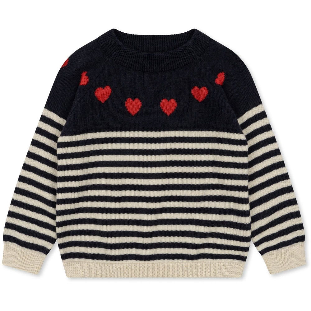 Konges Sløjd Heart meriinovillane kampsun, Stripe