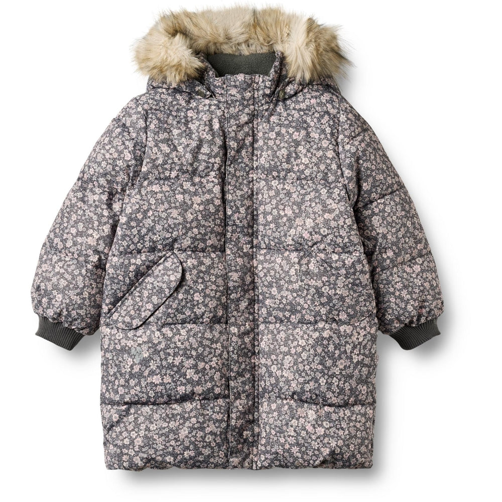 Wheat Laste talvejope - Puffer Jacket Vinteren, dark charcoal flowers