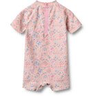 Wheat S/S Cas lühikeste varrukatega ujumistrikoo, pink heart flowers