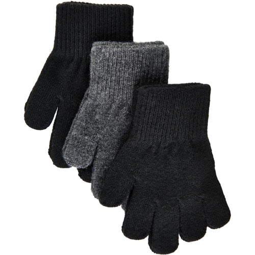 Mikk-Line lambavillaga sõrmikud, 3 pakk, black/antrazite/black