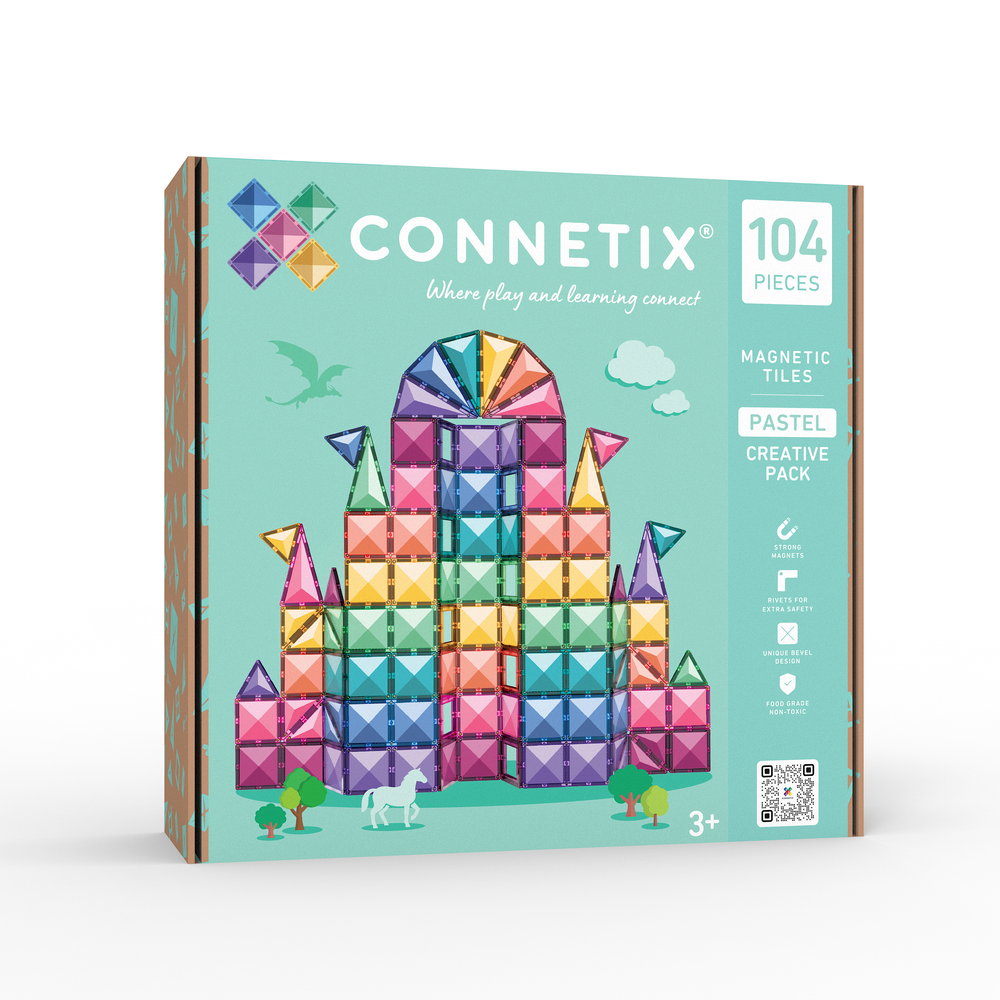 CONNETIX Pastel Creative Pack, 104-osaline magnetklotside komplekt