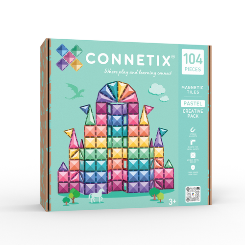 CONNETIX Pastel Creative Pack, 104-osaline magnetklotside komplekt