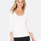 Boody (Scoop) 3/4 SleeveTop, white