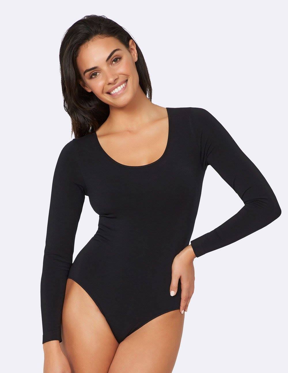 Boody Long Sleeve Bodysuit, black