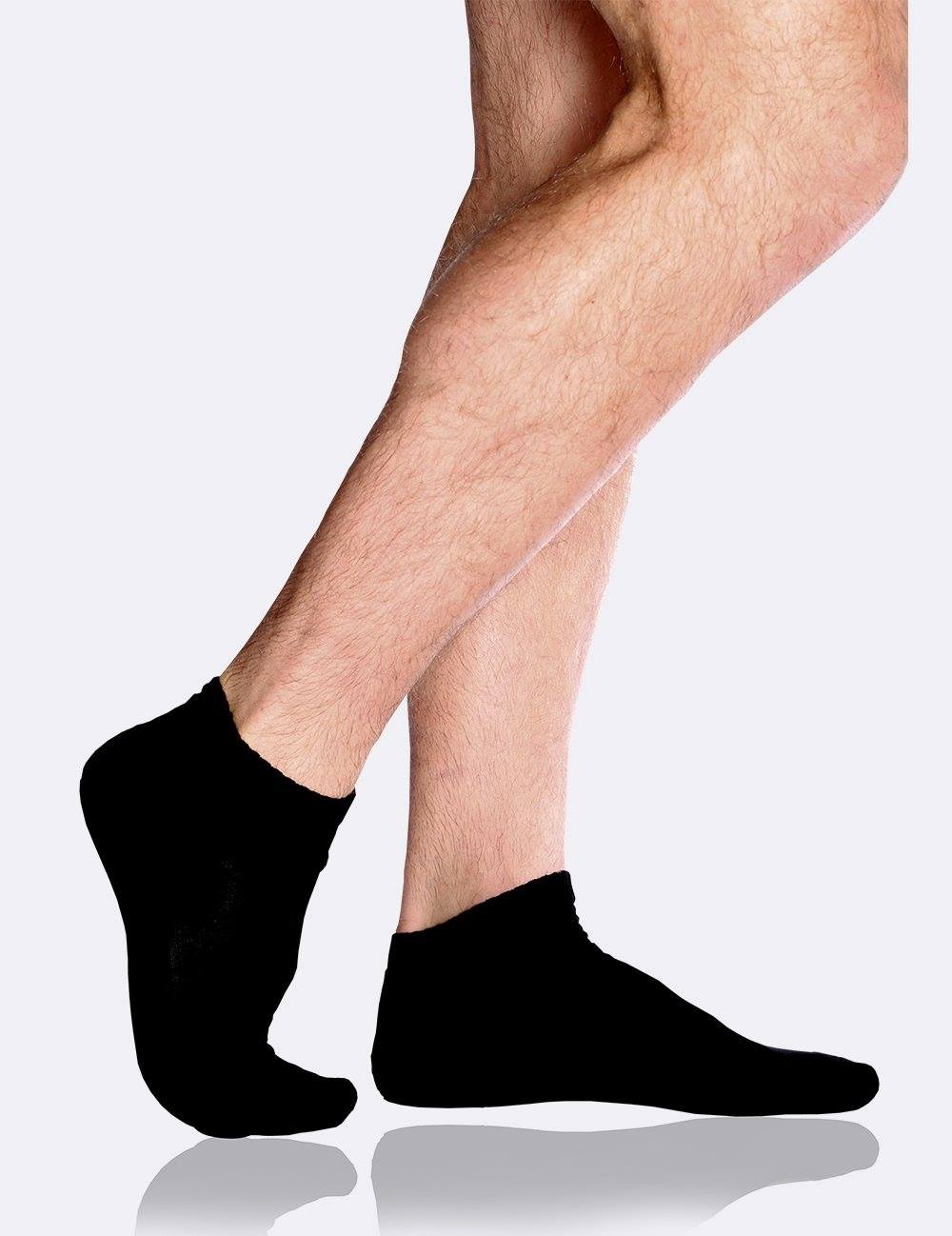 Boody Men's Cushioned Sport Ankle Socks, black