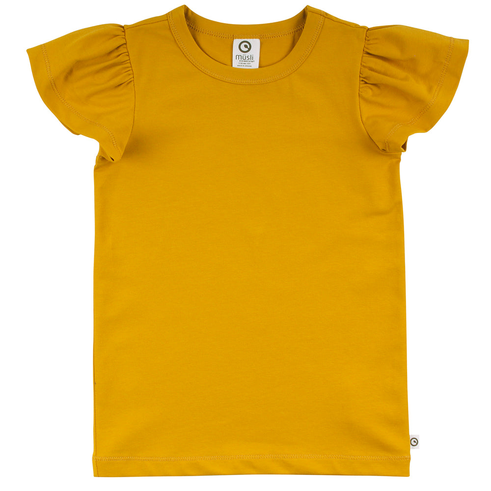Müsli Cozy me butterfly sleeve T, mustard
