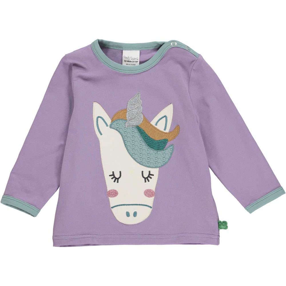 Fred's World Hello unicorn l/s T baby, Orchid