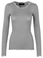 Rosemunde siidist pluus, light grey melange