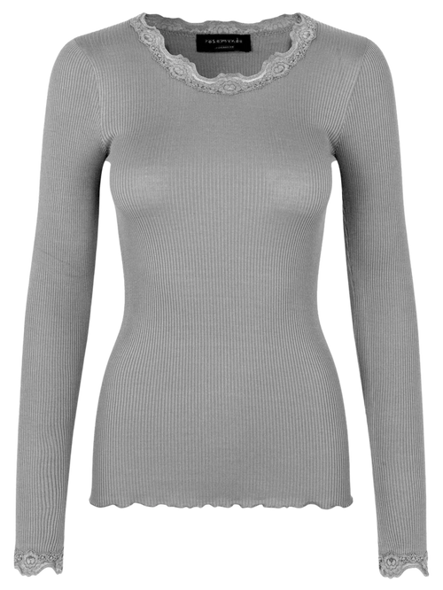 Rosemunde siidist pluus, light grey melange