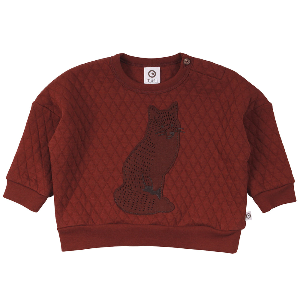 Müsli Fox quilt sweatshirt baby, fudge