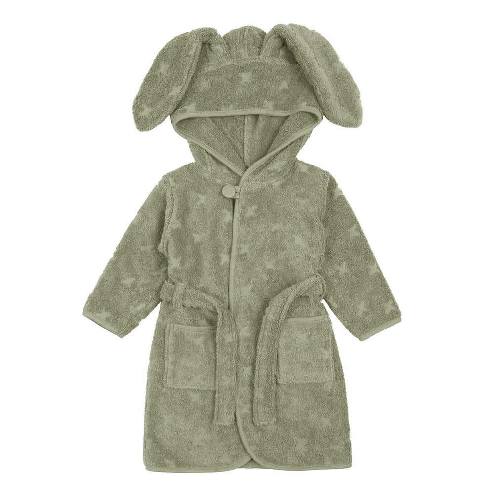 Müsli orgaanilisest puuvillafroteest hommikumantel Bunny, green sugar