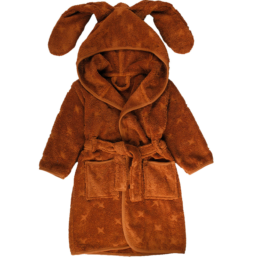 Müsli orgaanilisest puuvillafroteest hommikumantel Bunny, ocher