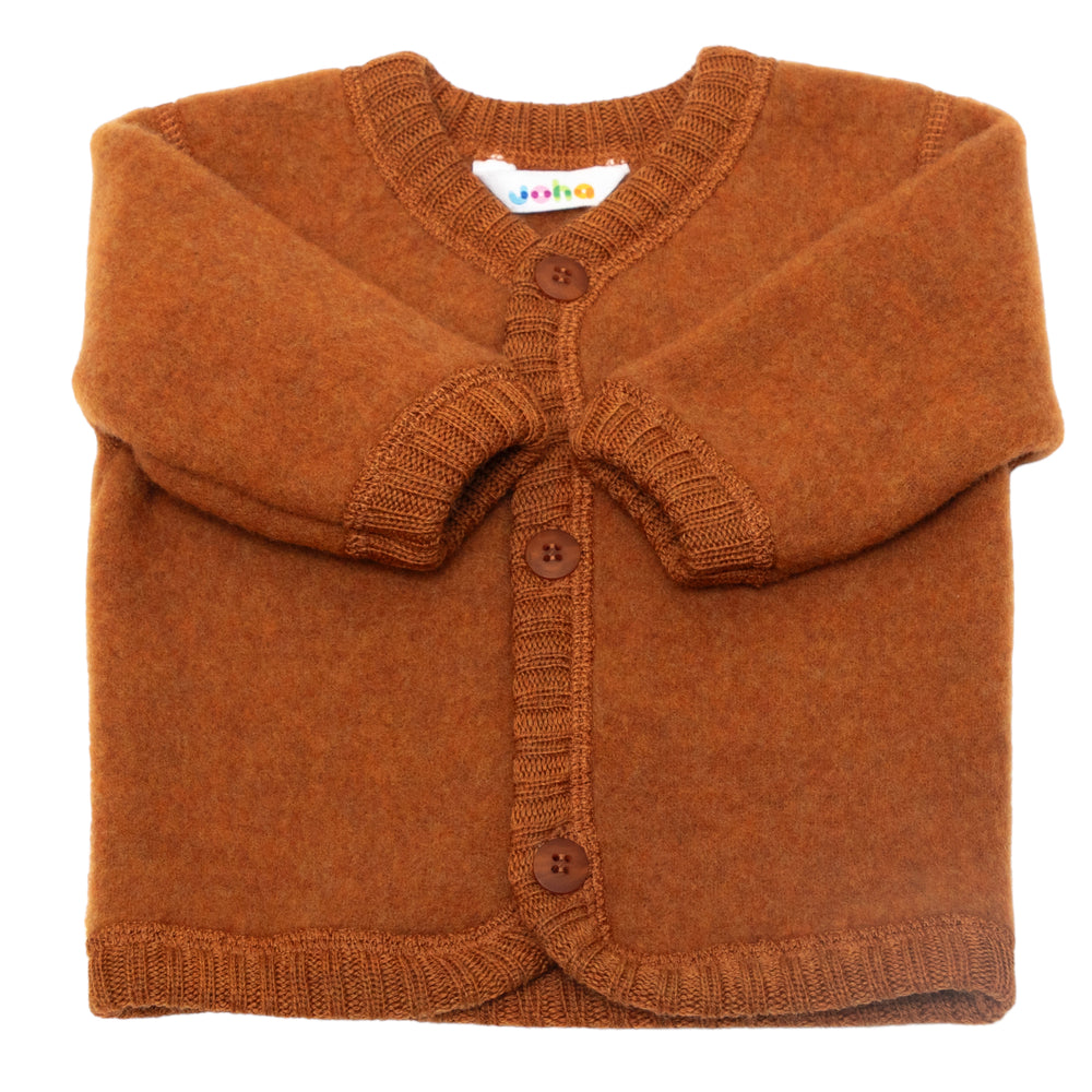 Joha Special Edition, meriinofliisist cardigan, rust