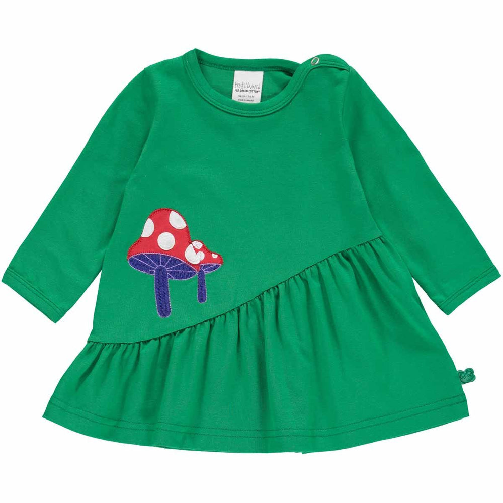 Fred's World Mushroom l/s dress baby, Earth green