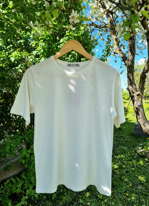 Bourette´i siidist t-särk, White