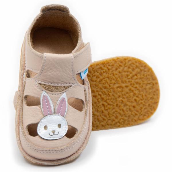 Dodo nahast barefoot-sandaalid, jänku/cream