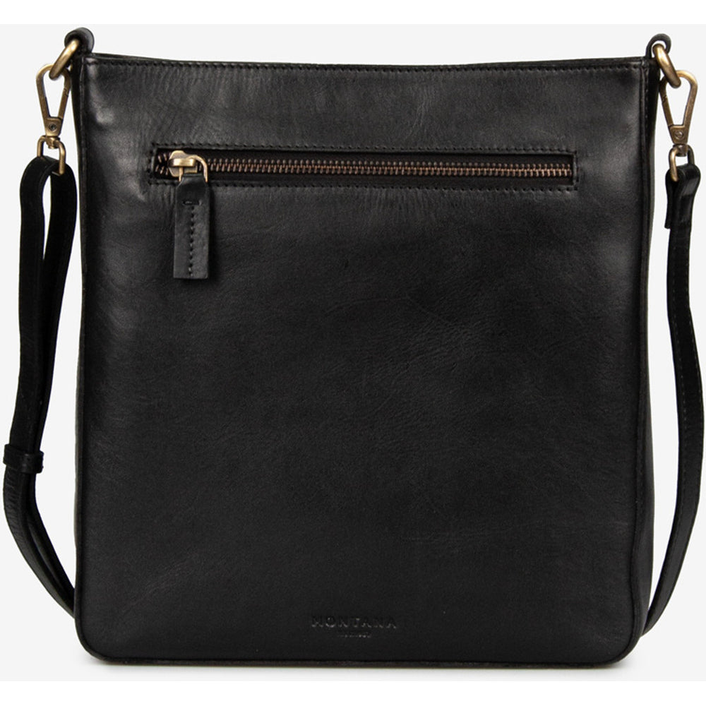 Treats Torno, naturaalsest nahast õla- ja crossbody-kott - Black