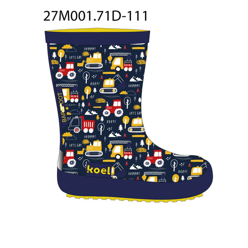 Koel4kids barefoot-kummikud, tractor blue