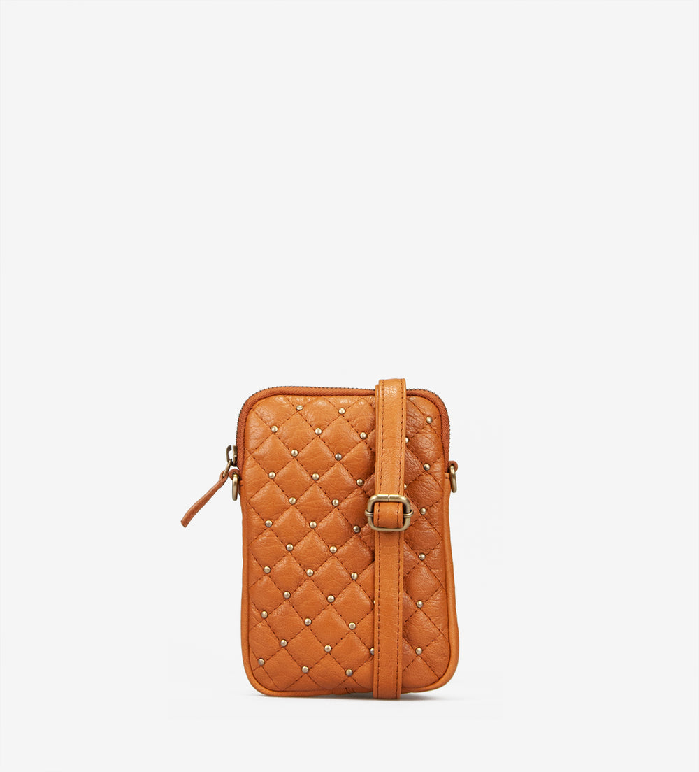 Treats nahast väike crossbody-mobiilikott Krystle Natty, cognac