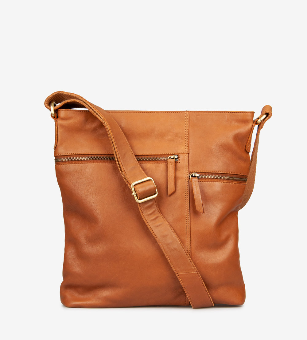 Treats nahast crossbody-kott Bridget Common, cognac