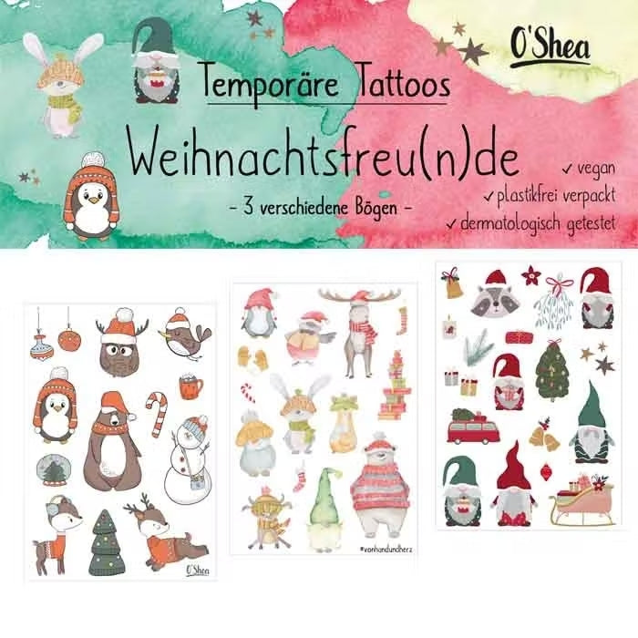 Lipfein ajutine tattoo, Jõulusõbrad