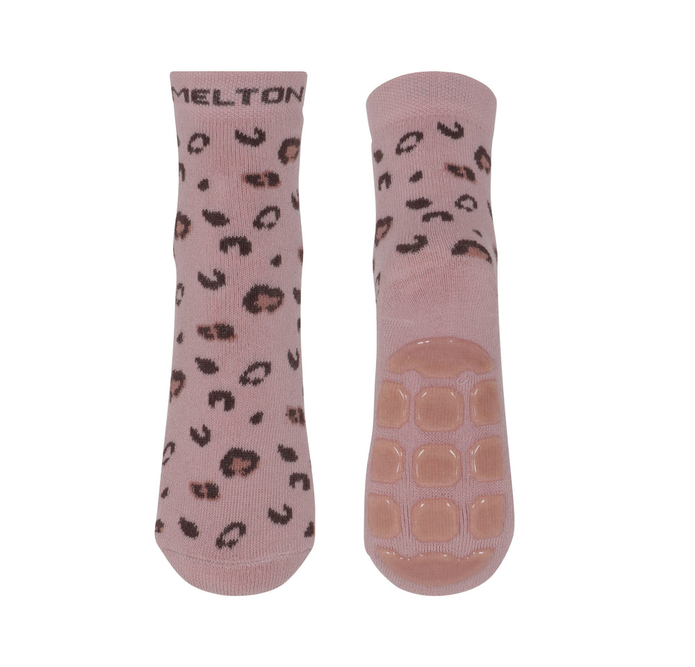 Melton froteesokid suurte stopperitega Leopard, alt rosa