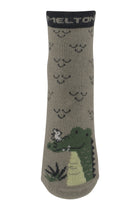 Melton froteesokid suurte stopperitega Crocodile Friends, safari green