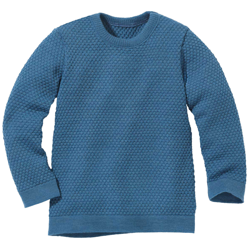 Disana meriinovillane kärjemustriga kampsun, dove blue