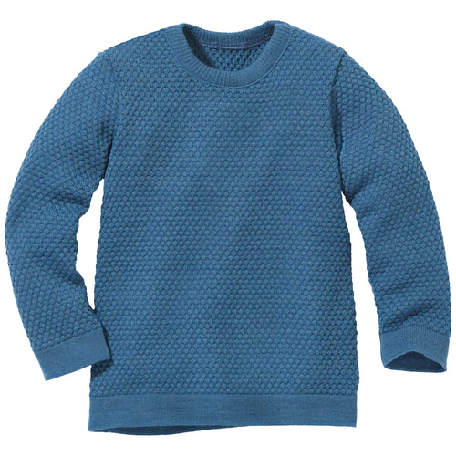 Disana meriinovillane kärjemustriga kampsun, dove blue