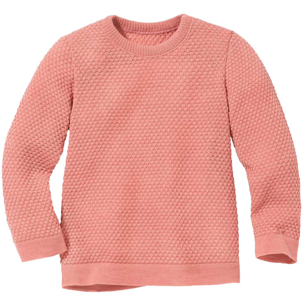Disana meriinovillane kärjemustriga kampsun, soft pink