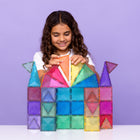 Connetix Glitter Castle Pack 48 pc, sädelevad magnetklotsid ✨