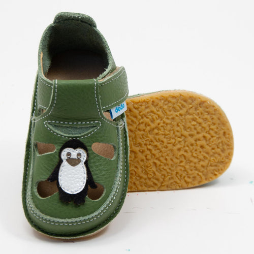 Dodo nahast barefoot-sandaalid, pingviin/verde