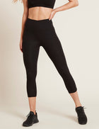 Boody Motivate 3/4 High-Waist Tights, black