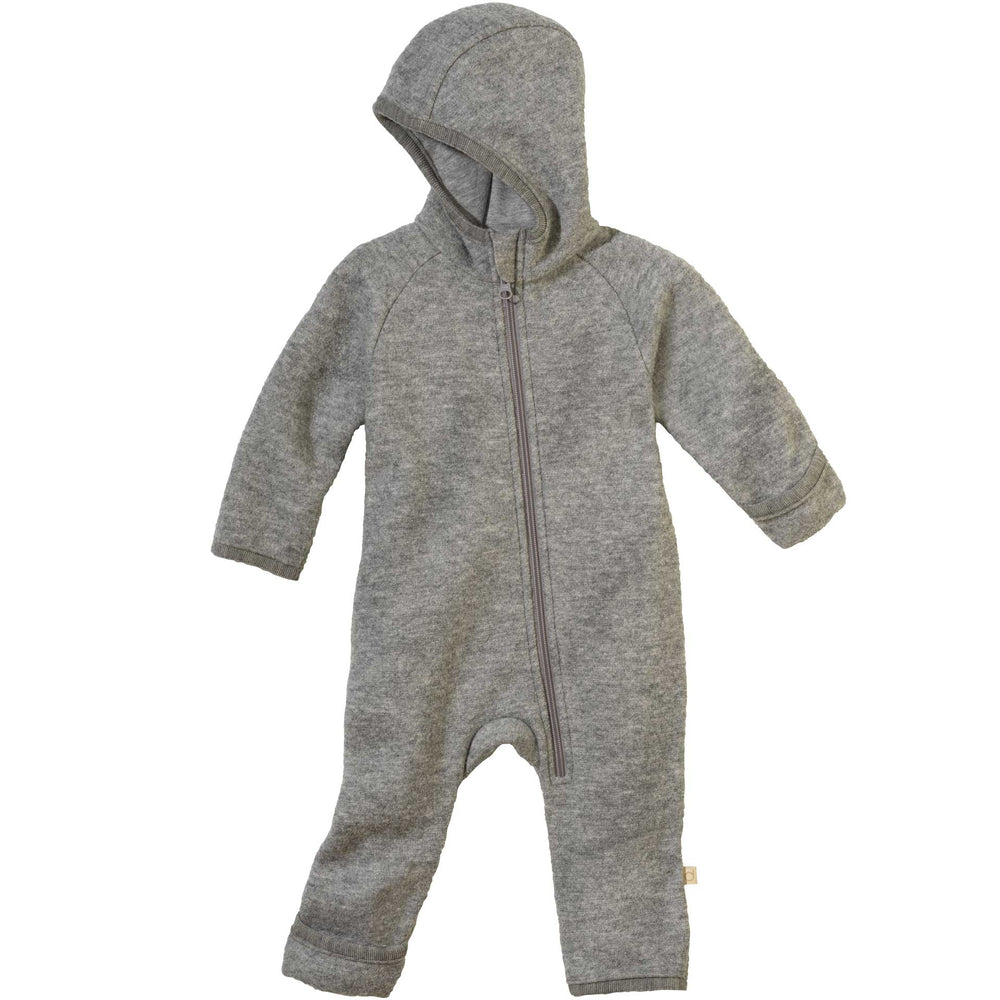 Disana Zip-Overall vanutatud meriinovillast kombe, grey