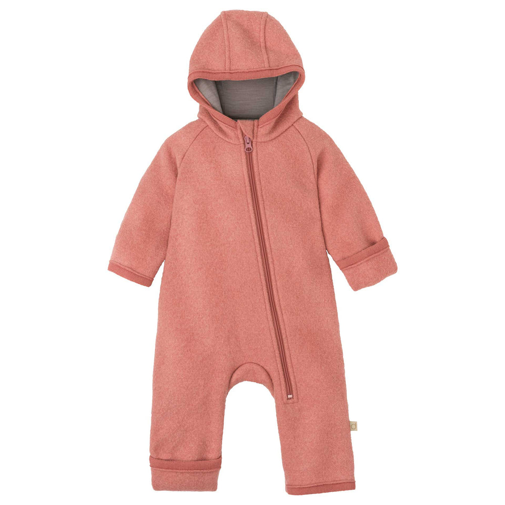 Disana Zip-Overall vanutatud meriinovillast kombe, soft pink