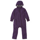 Disana Zip-Overall vanutatud meriinovillast kombe, aubergine